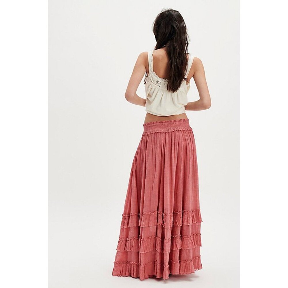NWT Free People Brynn Maxi Skirt In Pink Rose XS
